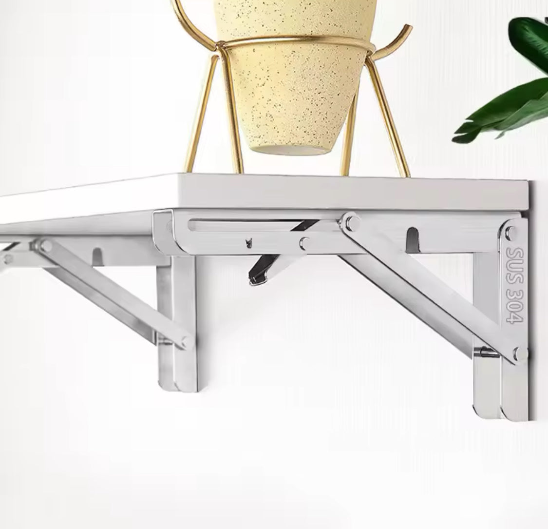 Solid Wood Folding Shelf, Heavy Duty Folding Shelf Bracket, Wall Mounted Wood Shelf, Adjustable Wood Shelf With Foldable Support Bracket Solid Wood Folding Shelf, Heavy Duty Folding Shelf Bracket, Wall Mounted Wood Shelf, Adjustable Wood Shelf With Foldable Support Bracket